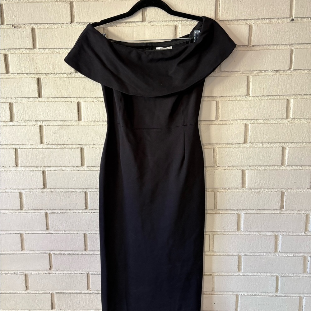 Babaton Black Off-Shoulder Midi Dress